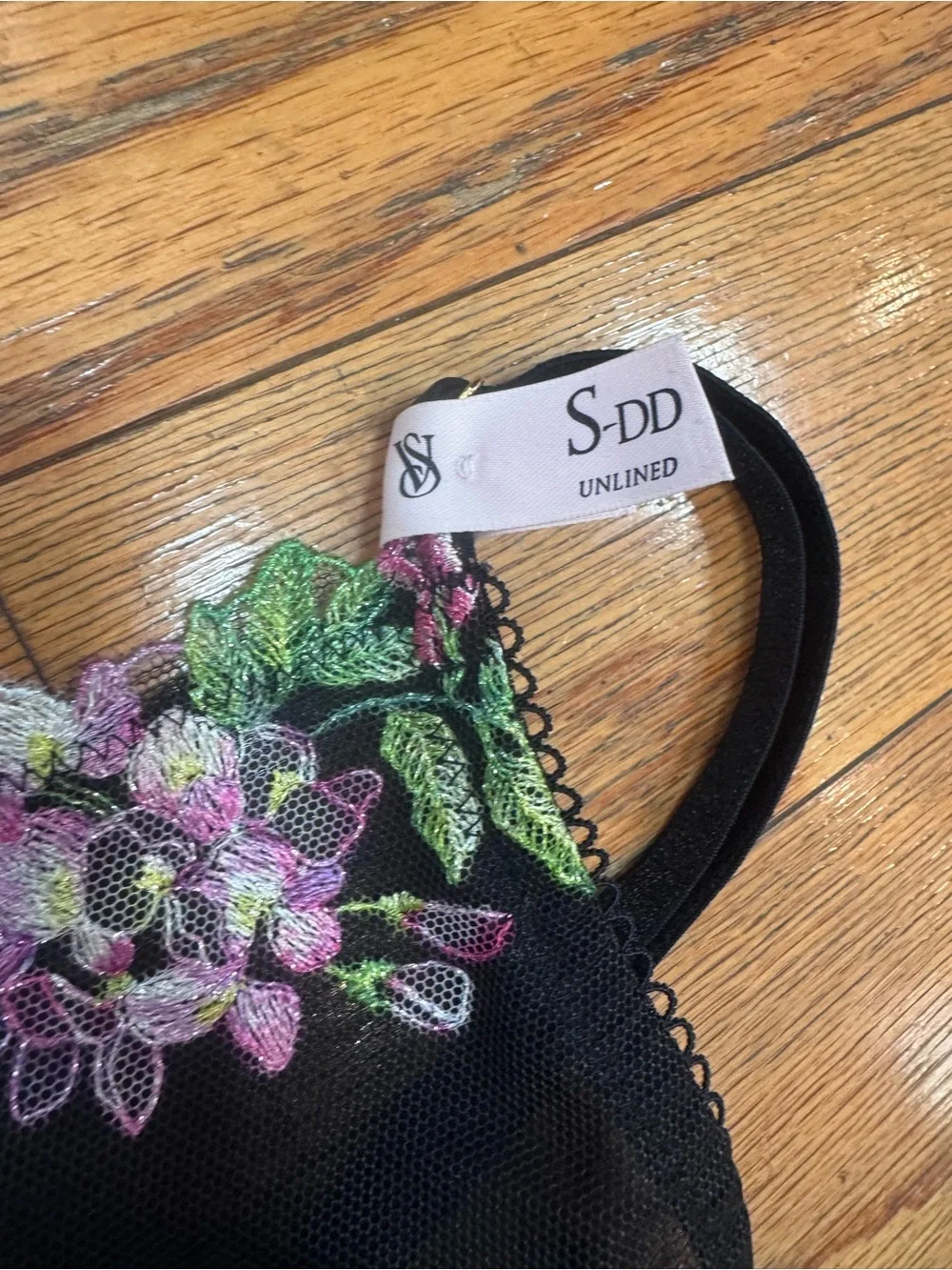 Black Floral Embroidered Bralette & Brazilian panties
